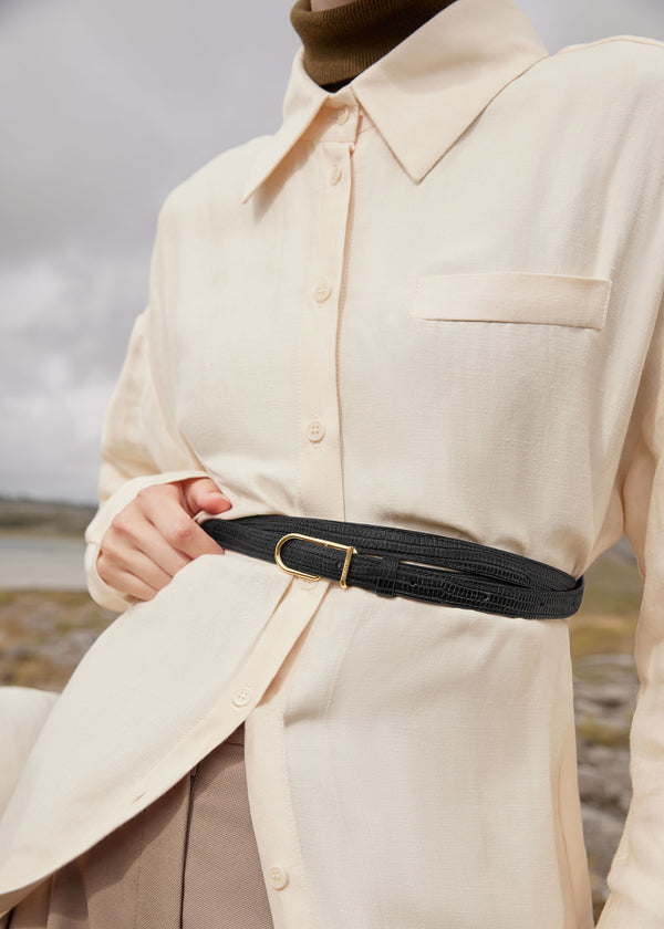 Paski Polène Thin Umi - Edition Lizard Print | DQSOG-8153