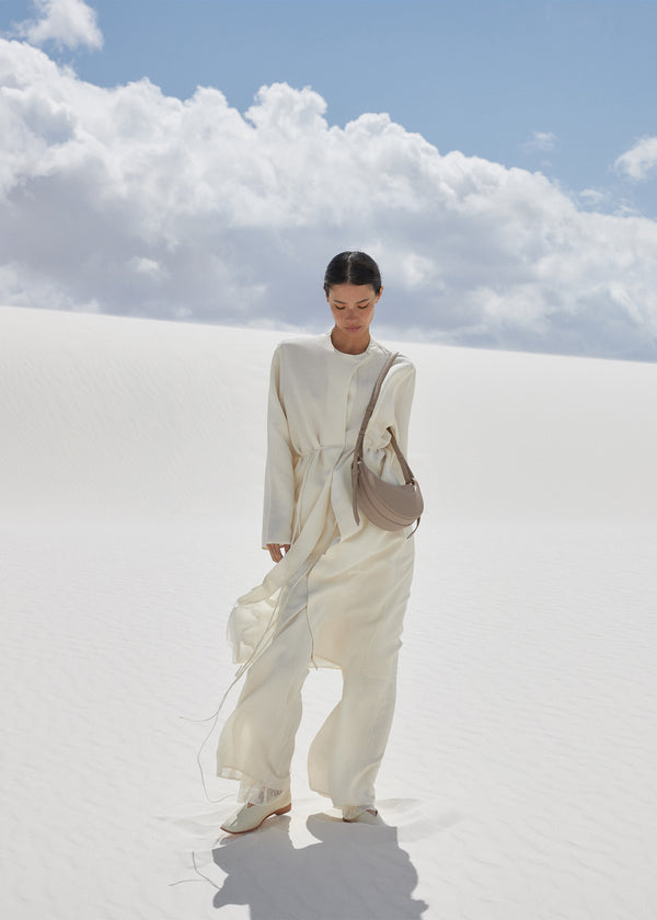 Torba Crossbody Polène Numéro Dix - Edition Textured Taupe | NKLQH-2314