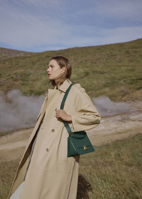 Torebka Polène Numéro Sept - Edition Textured Green | GXZPE-9751